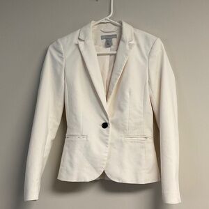 H&M Cream Single-Button Tailored Blazer